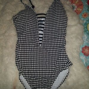 Black and White one piece swim suit